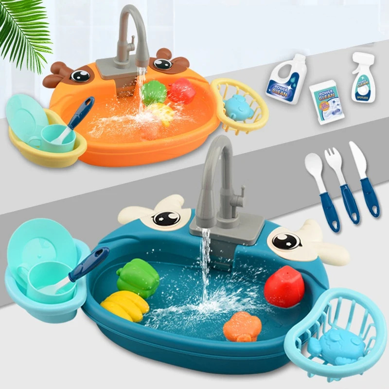 Kids Outdoor Kitchen Accessories - Spielzeug-Küchenset für Kleinkinder mit elektrischem Umlaufwasser,