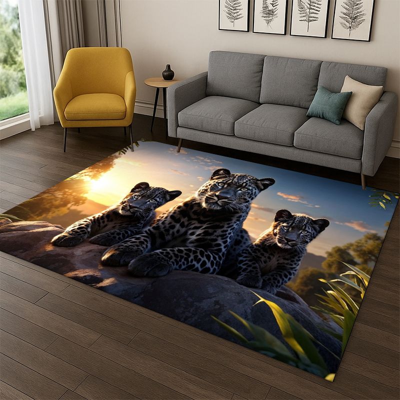 Kids Outdoor Area - Leoparden-Geparden-Tier-Teppich für Schlafzimmer, Wohnzimmer, Sofa, Spielzimmer,